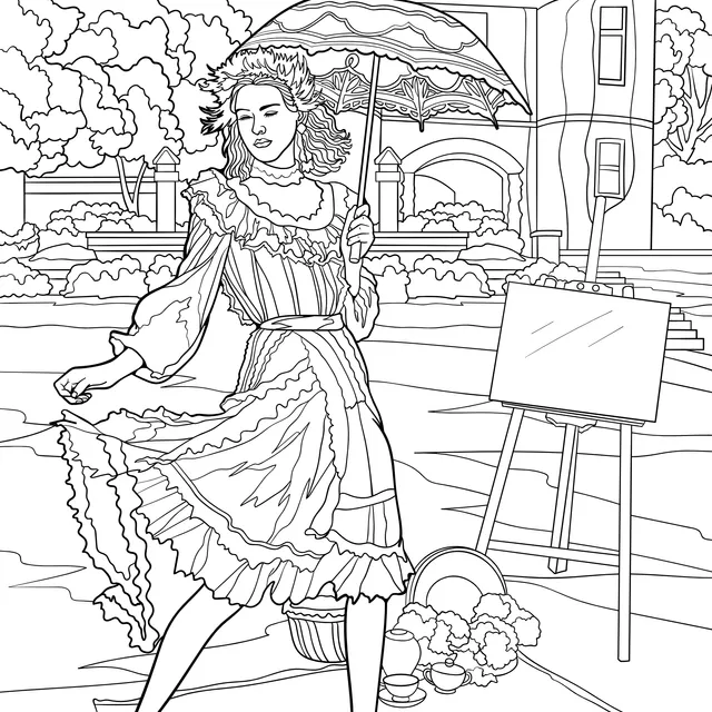 Painting Maiden in the Garden