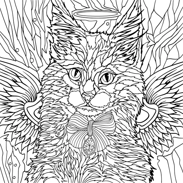 Angelic Cat with Wings