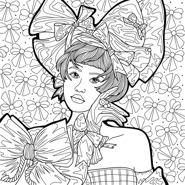 Woman dressed in stylish bows
