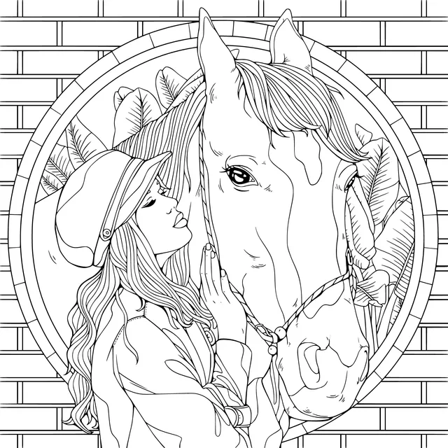 Intimate Moment Between a Woman and a Horse
