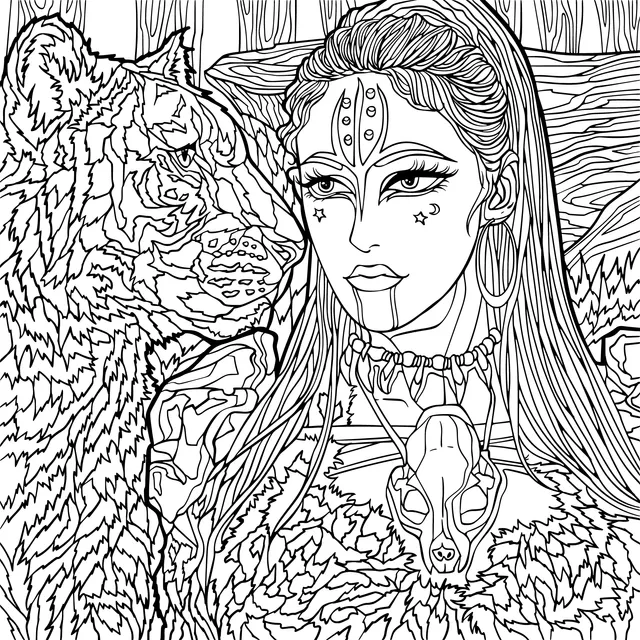Woman Accompanied by a Tiger