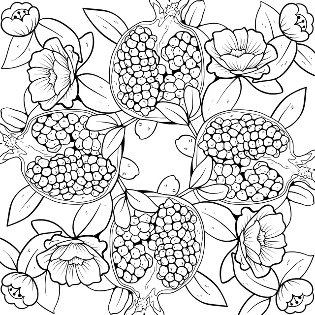 Pomegranate and Flower Pattern