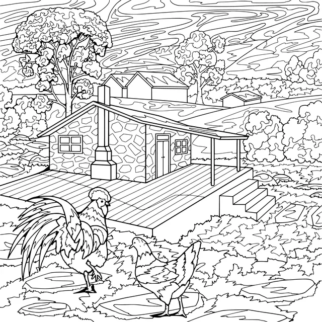 Rural Cottage and Chickens