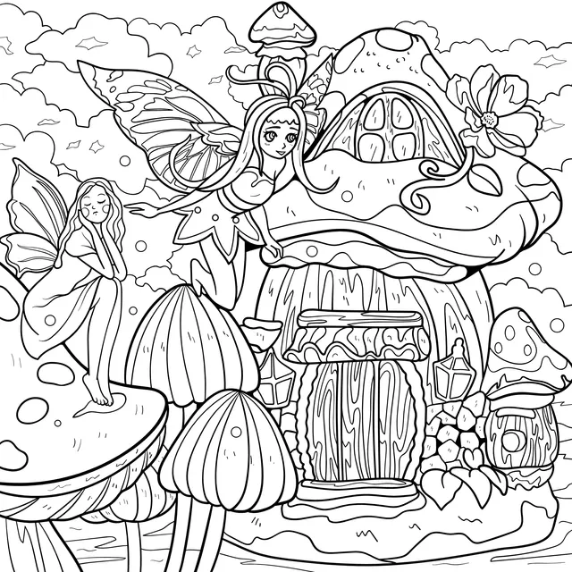 Fairies beside the Mushroom House