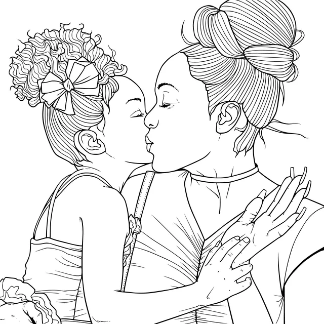 Kiss between Mother and Daughter
