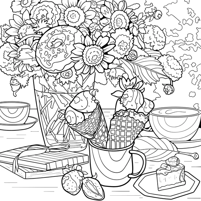 A Cozy Combination of Flowers and Desserts