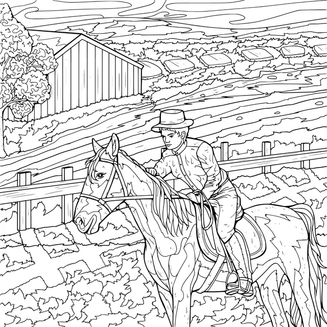 A Horse - rider on the Farm