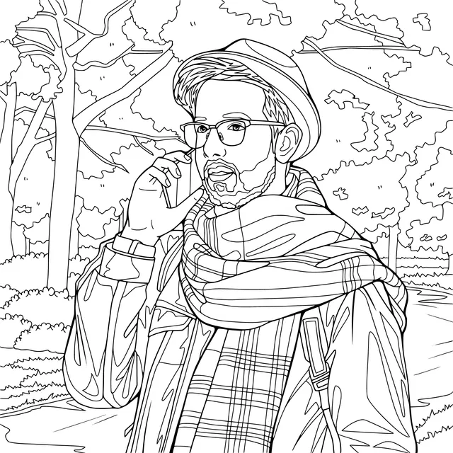 Man making a phone - call in the park