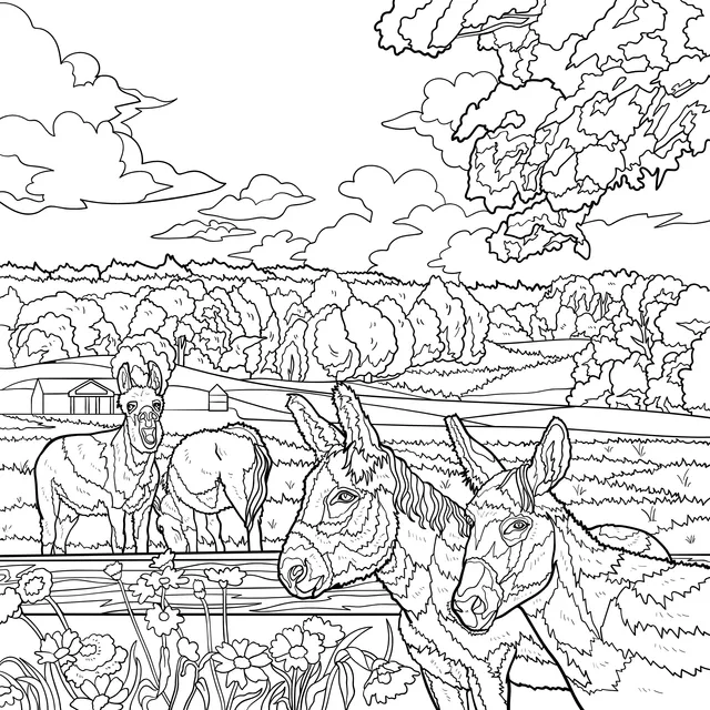Donkeys in the Field