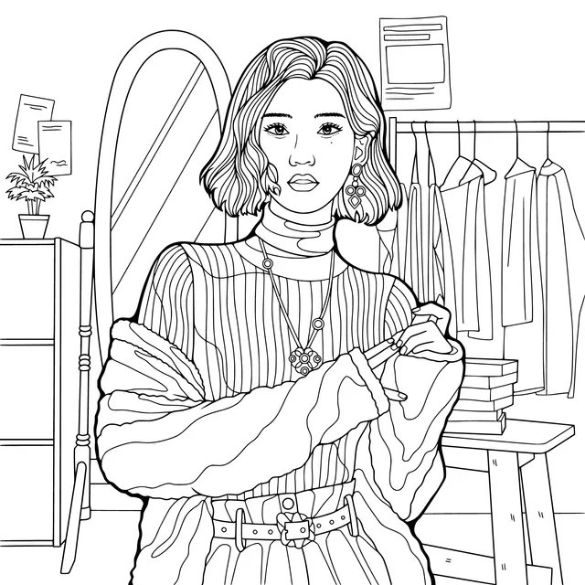 A Lady Dressing Up