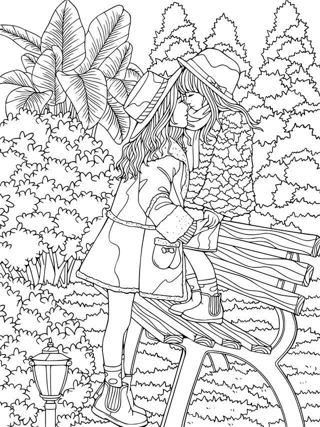Intimate Moment on a Park Bench