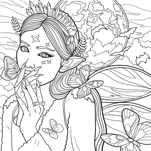 Dreamy Fairy and Butterflies
