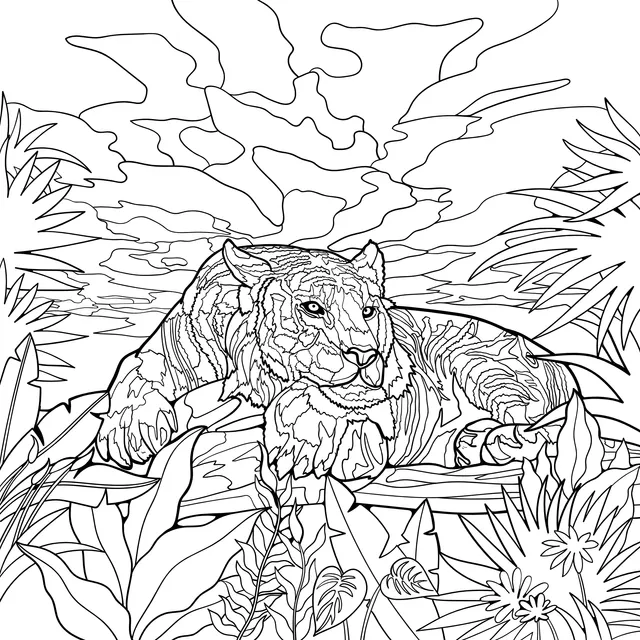 A Resting Tiger in the Jungle