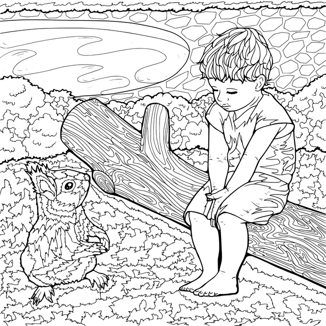 A Boy and an Owl in Gaze