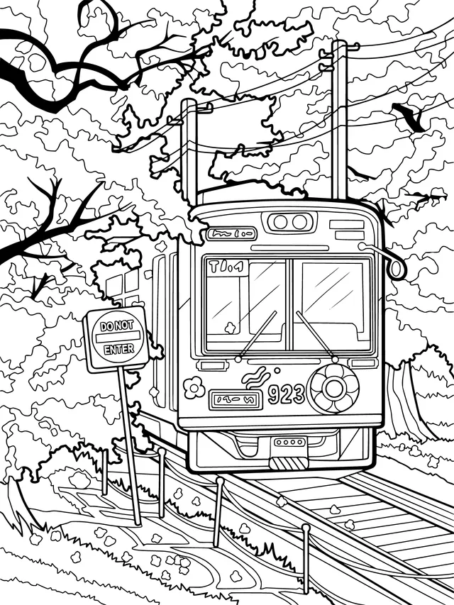 Train under Cherry Blossoms