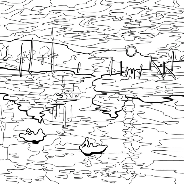 Water - town at Sunset