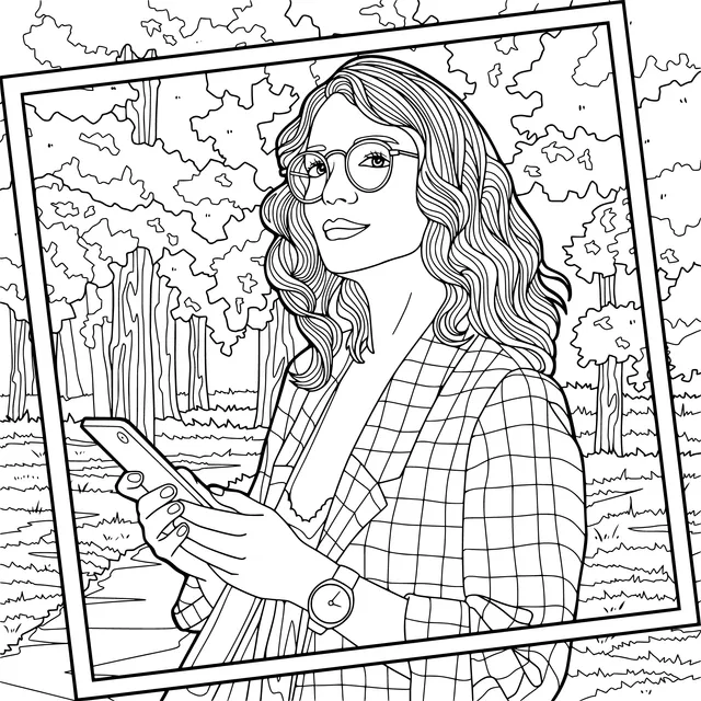 Woman using a mobile phone in the park