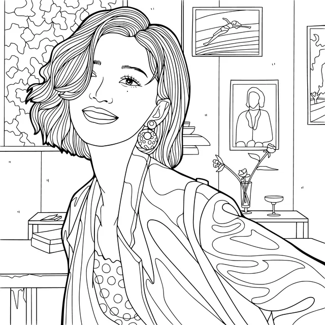 Fashionable Lady's Indoor Portrait