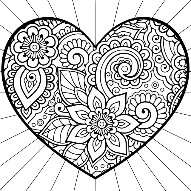 Colorful Patterned Heart Design