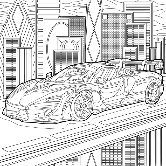 Red Supercar in the City