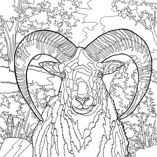 Argali in the forest