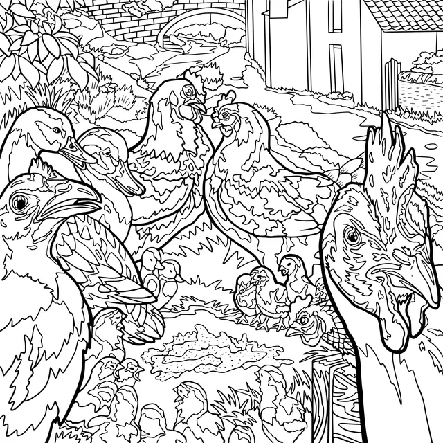 Group Portrait of Rural Poultry