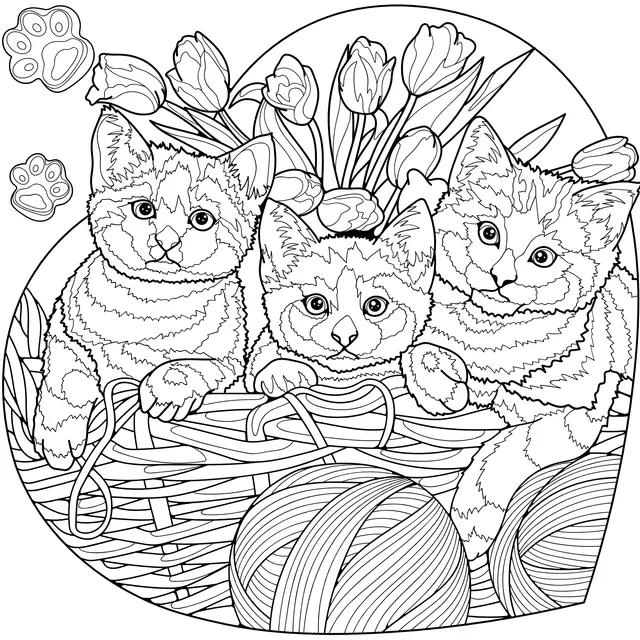 Cute Kittens in the Basket