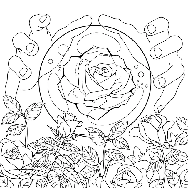 Roses Protected by Hands