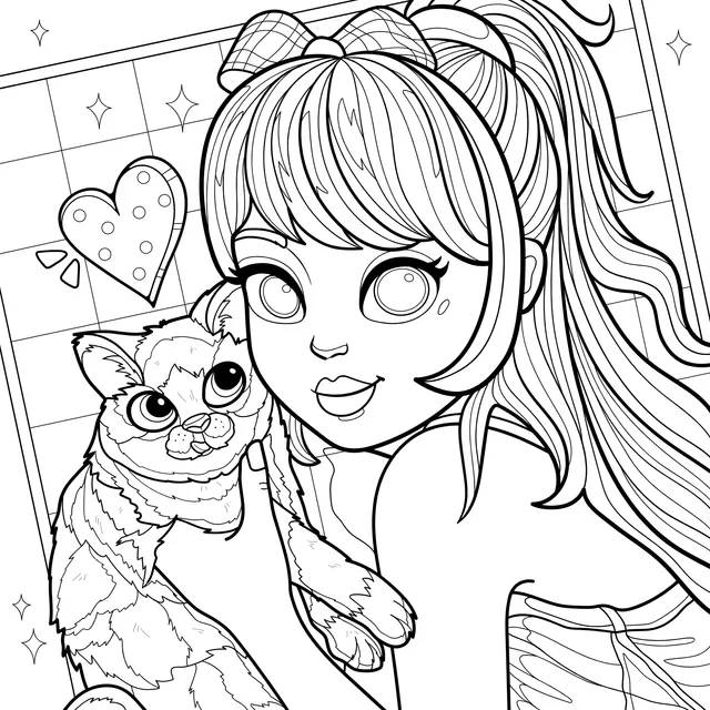 Girl holding a cat