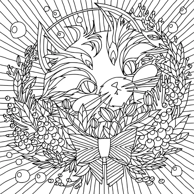 Cat in a Wreath