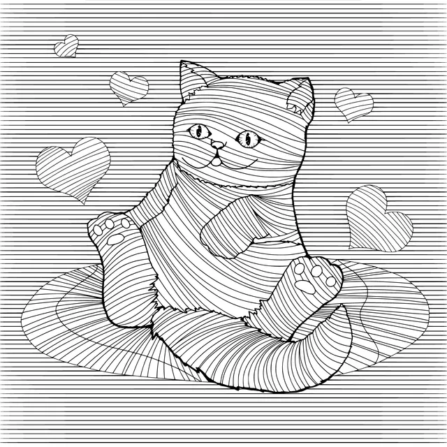 Cute Cat with Hearts