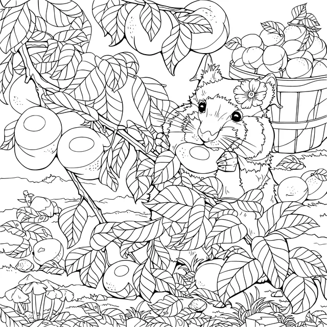 Hamster Picking Peaches