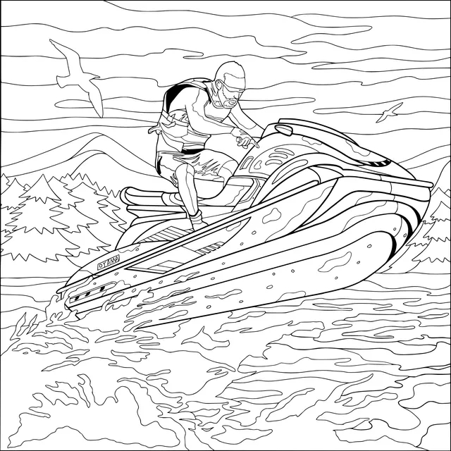 Man riding a jet - ski