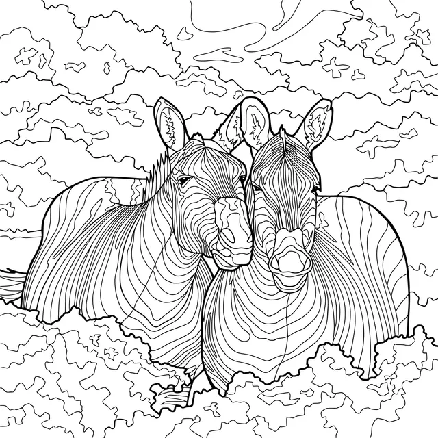 Zebra Companions in the Jungle