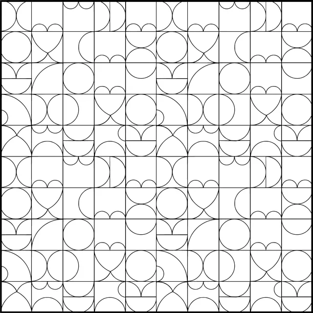 Colorful Geometric Heart Patterns