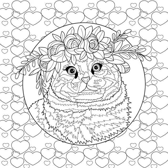 Cat wearing a flower - wreath