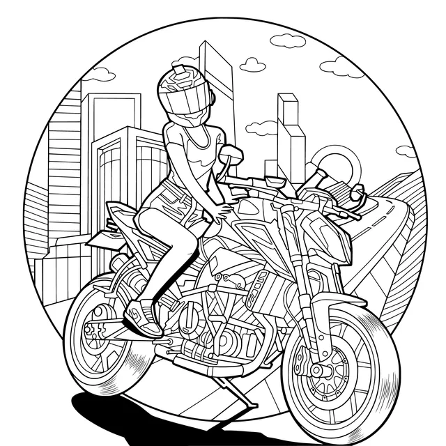 Woman Riding a Motorcycle