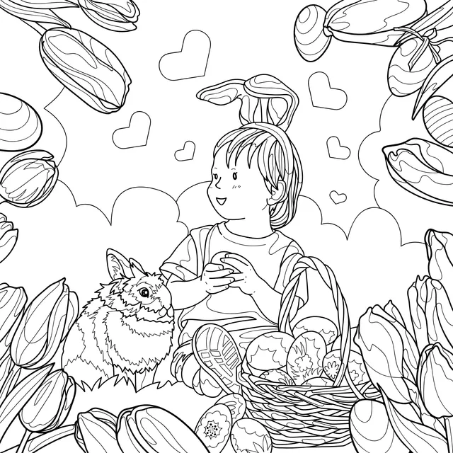 Child's Easter Egg - time with a Rabbit