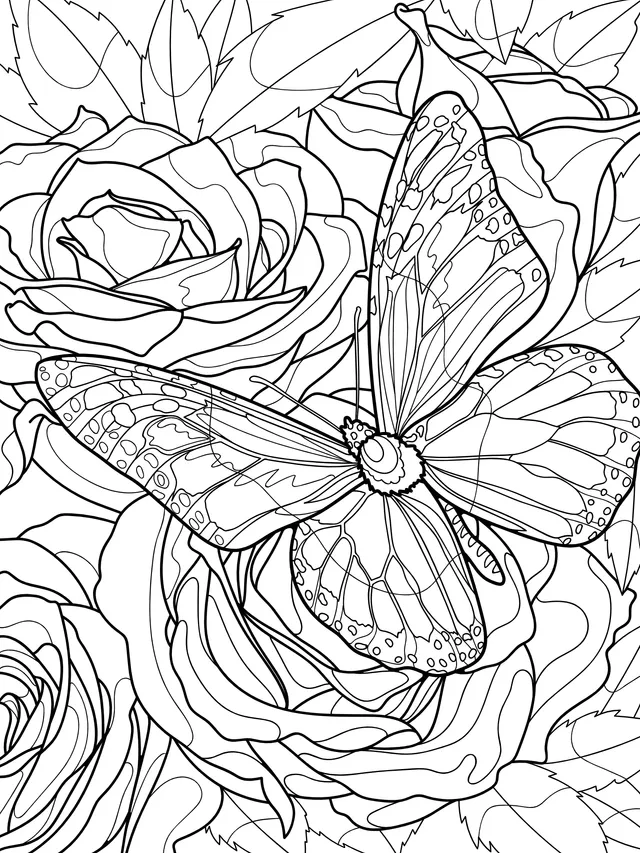 Butterfly Perched on Roses