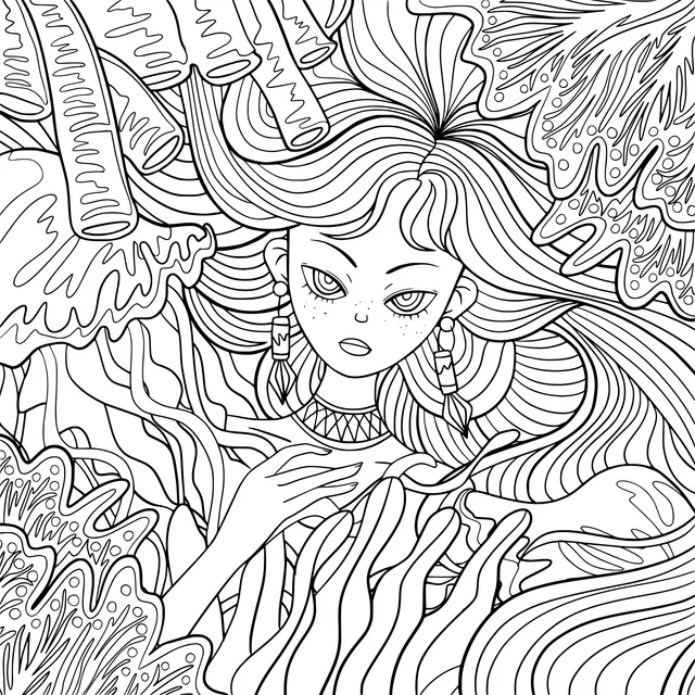 Fantasy - style Long - haired Girl