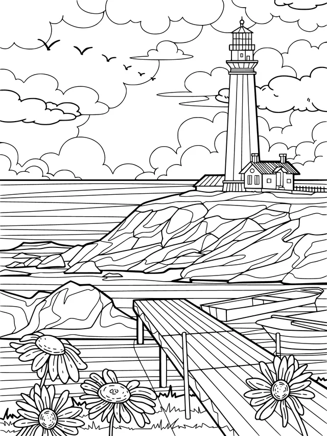 Beautiful Scenery of a Seaside Lighthouse
