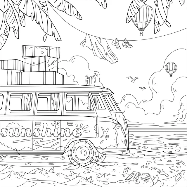 Travel Van by the Seaside