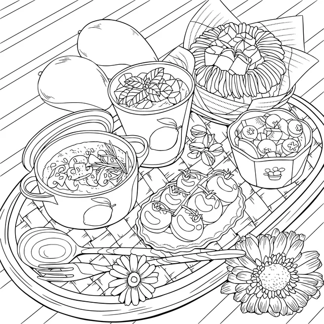 Delicious Meals and Fruit Arrangement