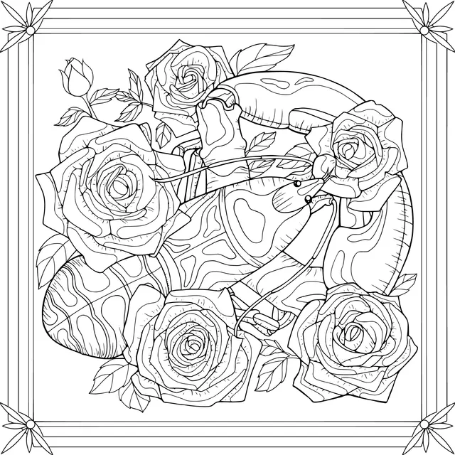 Lobster Surrounded by Roses
