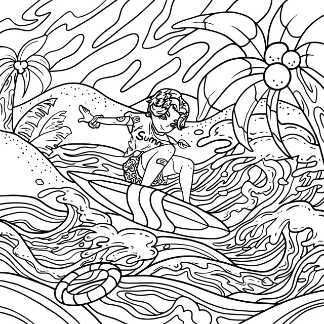 Surfer on the Beach