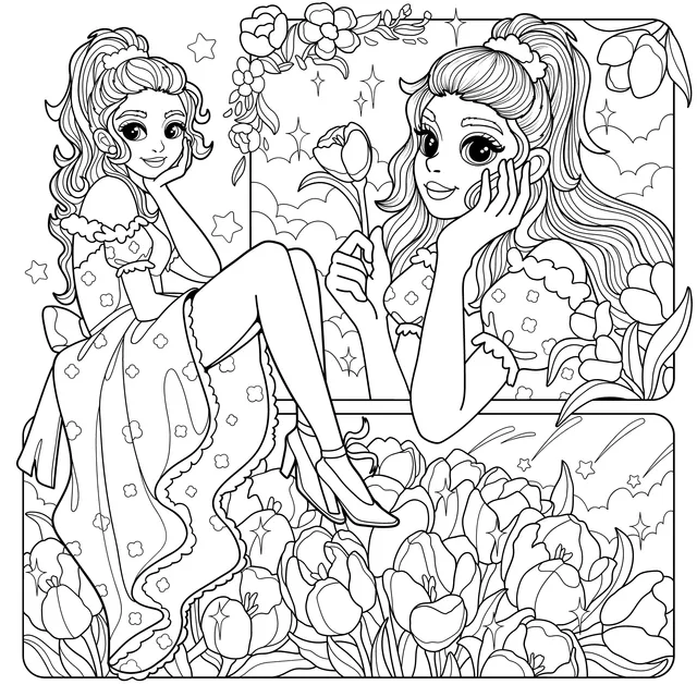 Dreamy Girl in the Flower丛