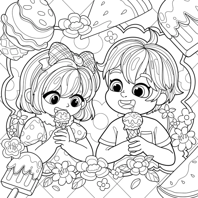 Children enjoying ice - creams