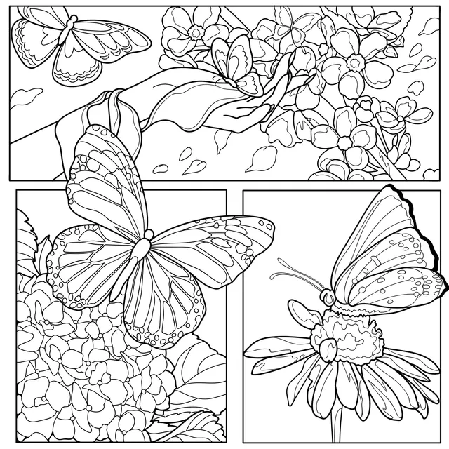 Butterflies and Flower Illustrations