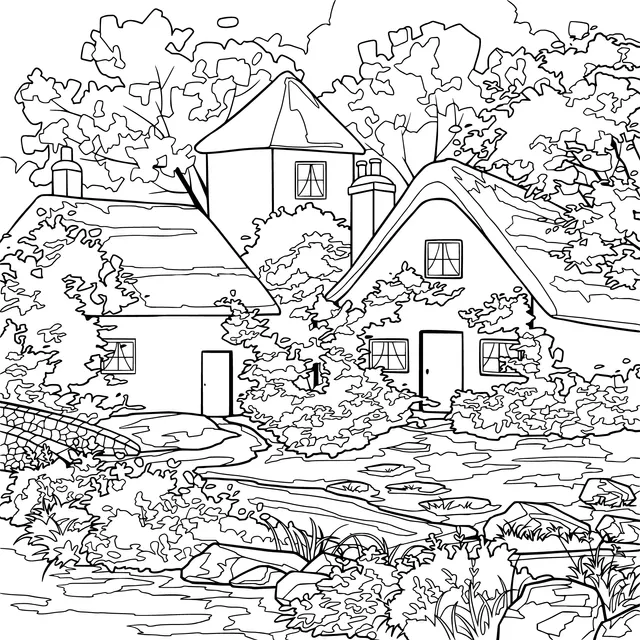 Cottages in a Rural Landscape