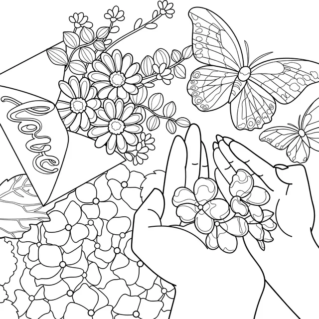 Flowers and Love in Hands